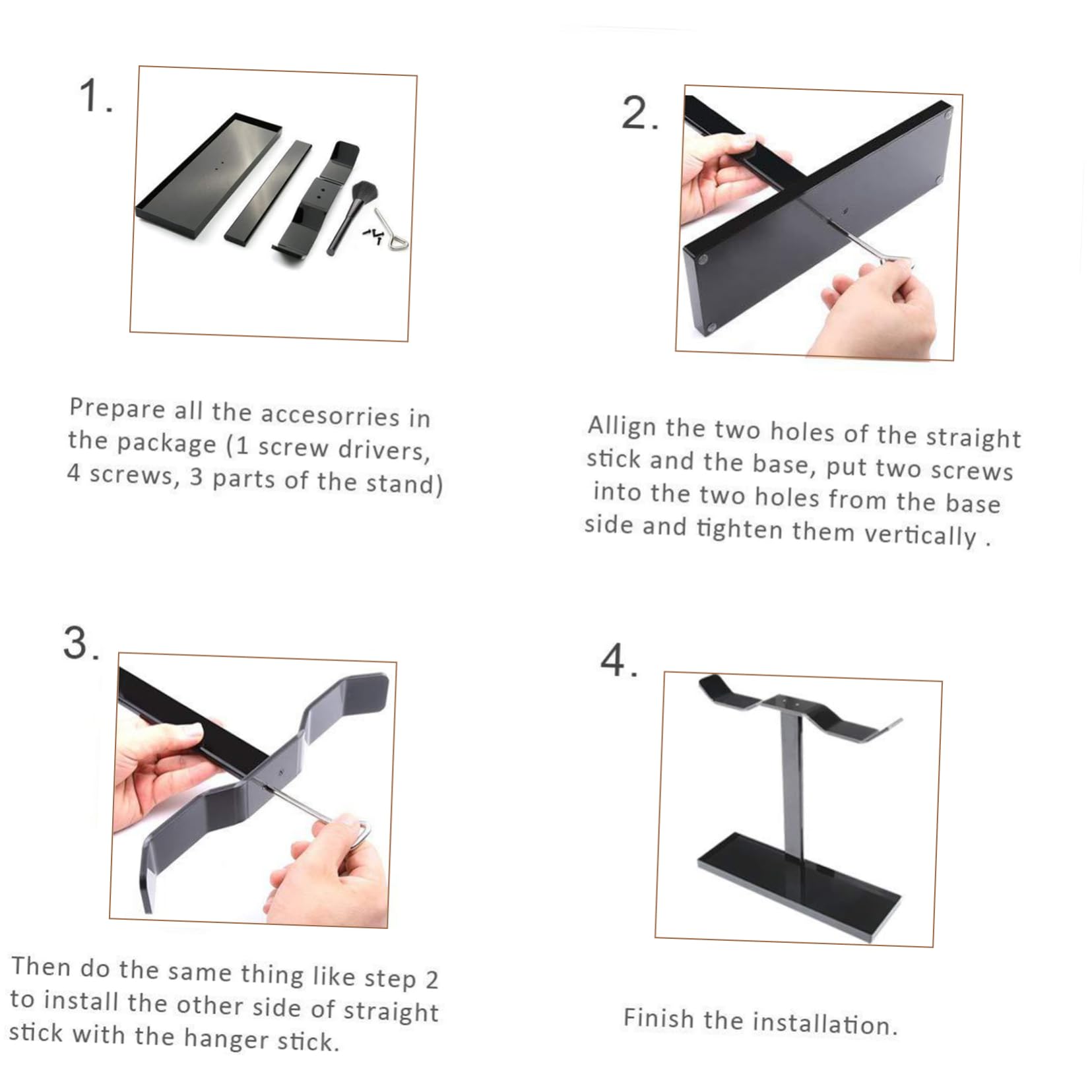 Mikikit 3-Pack Headphone Stand Holder - Wall Mount & Desk Hook Organizer for Gaming Headsets, Headphones | Perfect for Office, Home, Gaming Setup & Workspace Organization