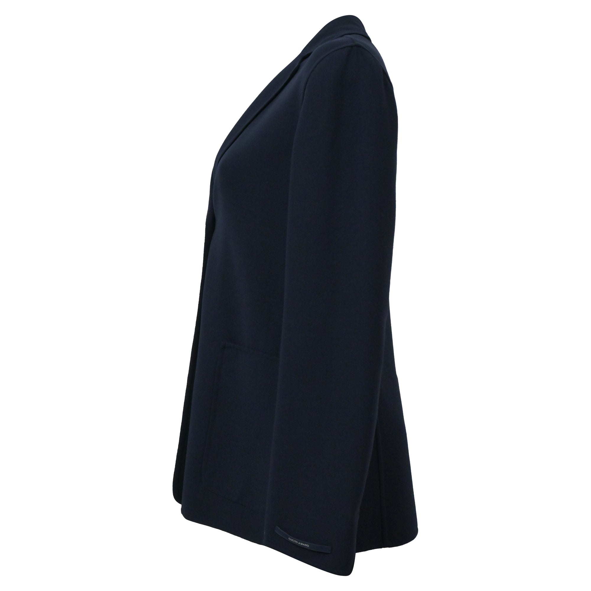 Max Mara Navy Blue Wool Single Breasted Cucito Amano Jacket for Women | Elegant Office Wear & Formal Occasions