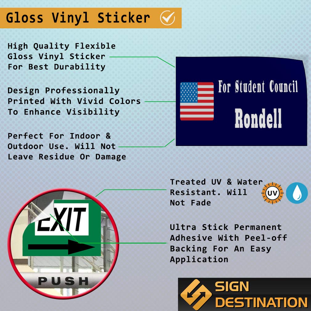 Custom Vinyl Door Decals - 30x20 Inches Blue Political Vote Signs (Set of 5) - Durable Outdoor Stickers for Cars, Bumpers, Luggage & Student Council Elections - Perfect for Campaigns, School Events & Political Support