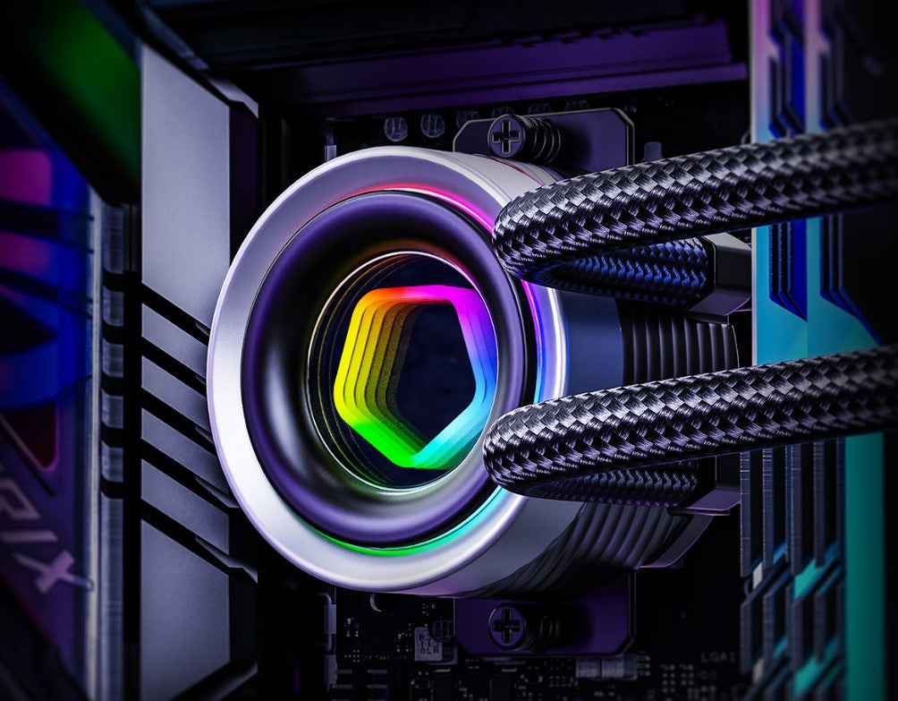 ID Cooling FX360 INF RGB Liquid CPU Cooler - High Performance Black & White AIO Water Cooling System for PC Gaming, Overclocking, and Silent Operation