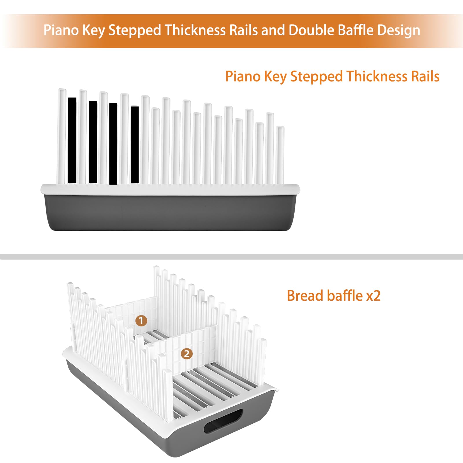 304 Stainless Steel Bread Slicer Guide with Storage Tray - Adjustable 3-Slice Thickness & Width for Homemade Bread, Cake, Bagels, Toast - Perfect for Baking Enthusiasts & Kitchen Use