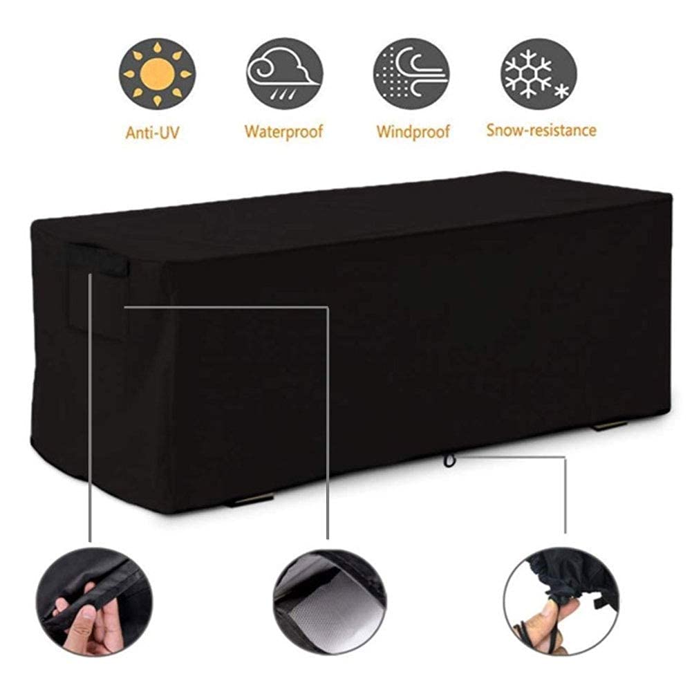 AUNMAS Outdoor Deck Box - Waterproof Storage Bench with Cover for Patio Furniture, Durable & Sturdy - Perfect for Garden, Backyard, and Poolside Storage (Black)