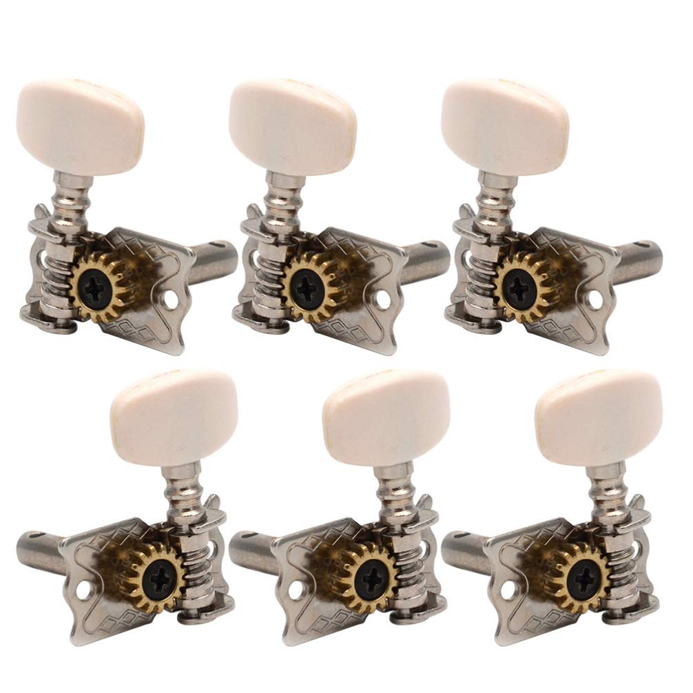 EXCEART 6-Pack Acoustic Guitar Strings with Metal Retro Tuning Pegs & Machine Heads - Premium Tuners for Ukulele, Classical & Acoustic Guitars | Perfect for Guitar Maintenance, String Replacement & Instrument Upgrades