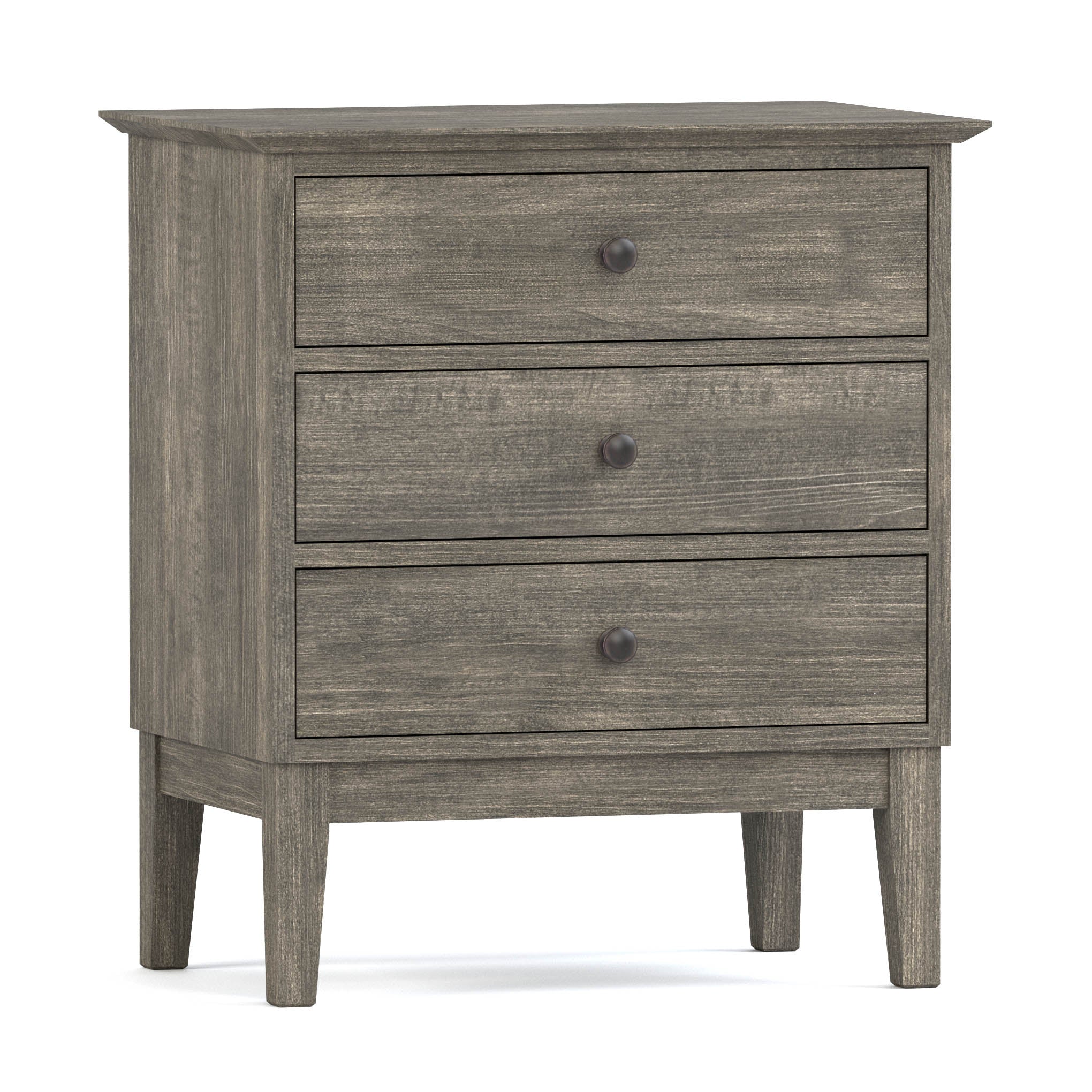 Gable Road 3-Drawer Nightstand - Modern Bedside Table with Storage for Bedroom, Living Room, or Office