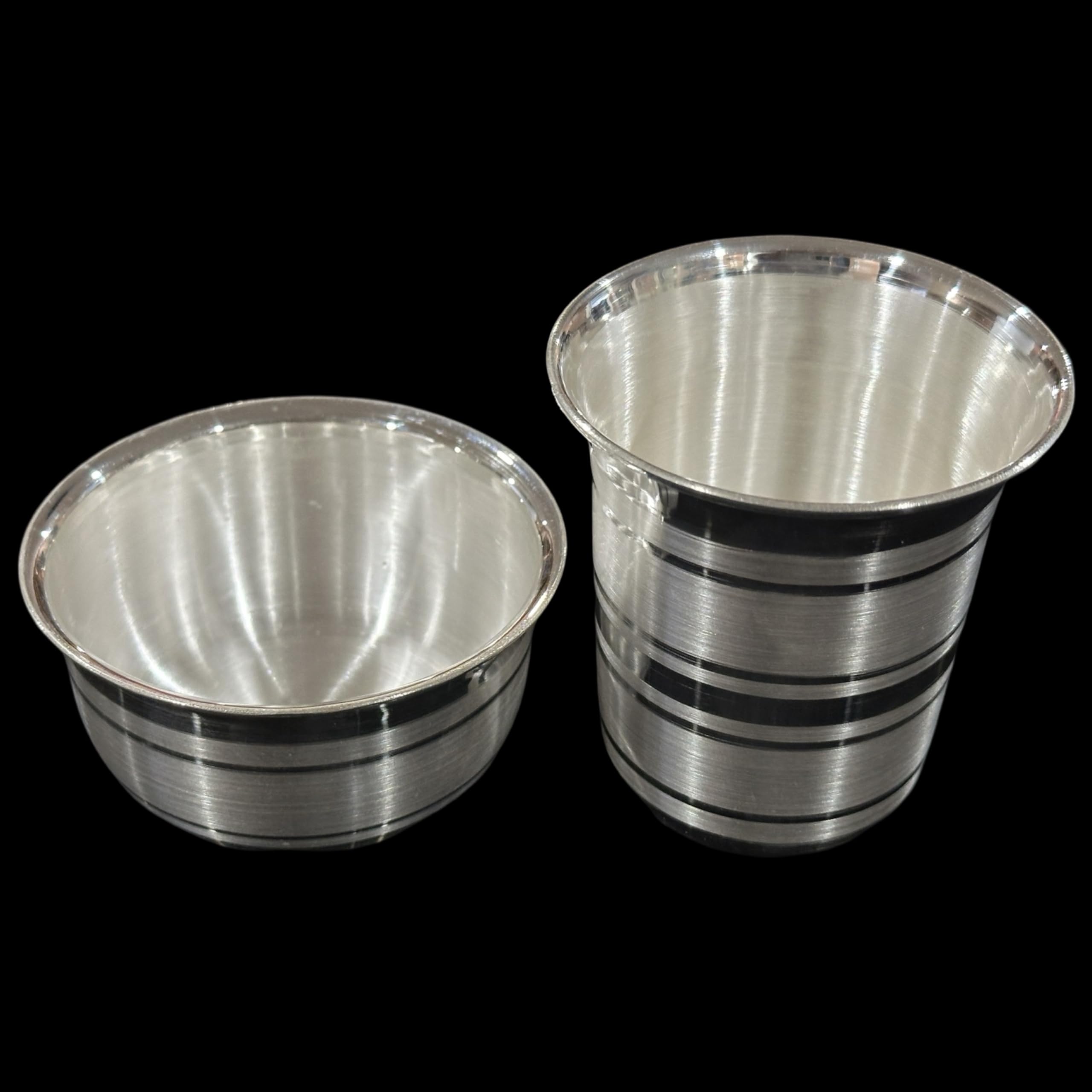 999 Pure Silver 3.0 Inch Glass & Bowl Set - Premium Drinking Cup for Whiskey, Cocktails, and Fine Liquor - Elegant Barware for Home, Parties, and Gifts