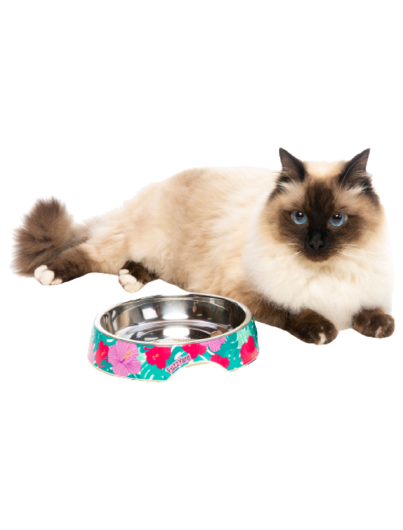 Premium FuzzYard Melamine Cat Bowl - Durable & Non-Slip Pet Food Dish for Cats - Perfect for Indoor & Outdoor Feeding - Lahaina Design