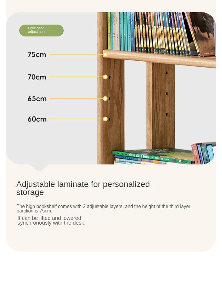 Solid Wood Kids Bookshelf - Oak & Beech Toy Storage Organizer for Bedroom, Playroom & Nursery - Durable & Stylish Children's Furniture