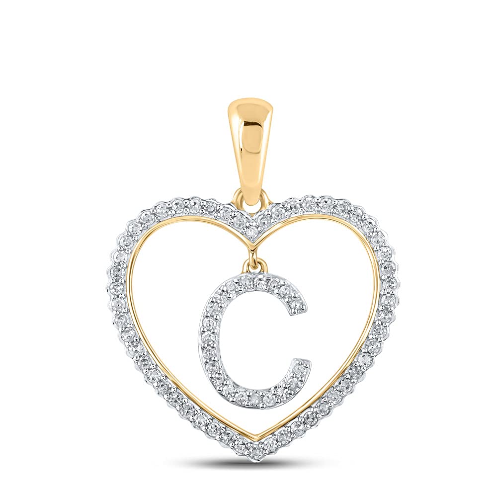 10K Yellow Gold Diamond Heart 