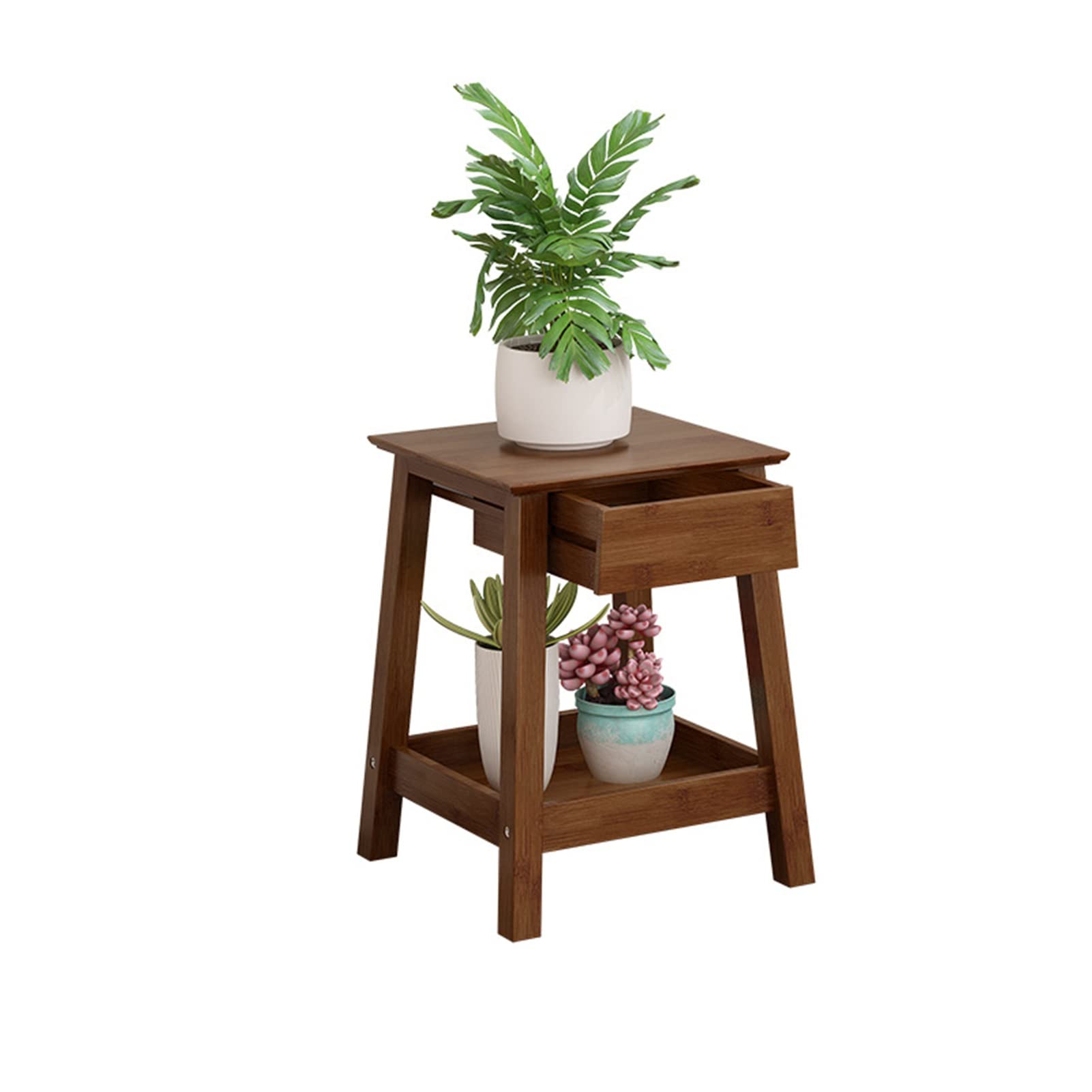 Multi-Tier Bamboo Plant Stand with Drawers - 36