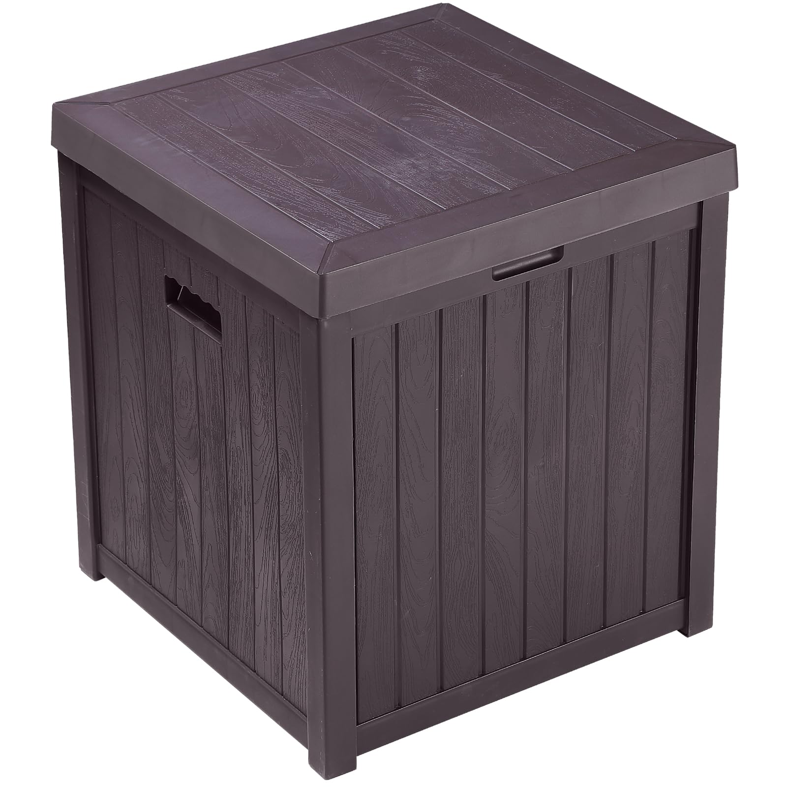 51 Gallon Lightweight Resin Deck Storage Box - Waterproof & UV Resistant for Patio Furniture, Outdoor Toys, Pool Supplies - Perfect for Backyard, Garden, and Poolside Organization (Coffee Brown)