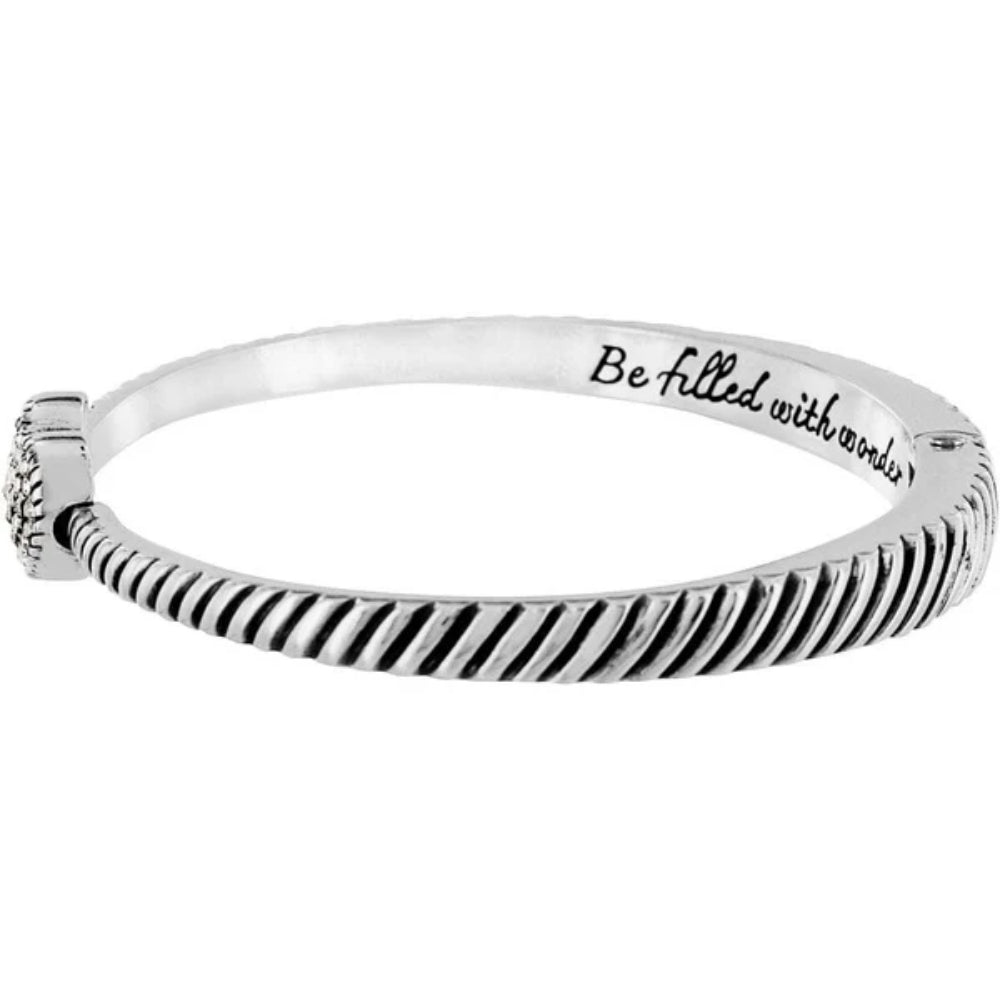 Brighton Celestia Heart Hinged Bangle - Elegant Sterling Silver Bracelet for Women, Perfect for Valentine's Day Gifts, Anniversary & Romantic Occasions