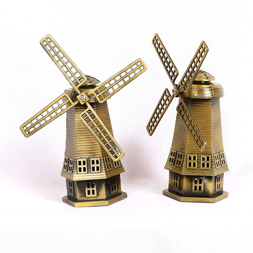EXCEART Taipei 101 Copper Windmill Ornament - Handcrafted Christmas Decor, Netherlands Inspired Home Decoration for Holiday Tree, Gift & Souvenir Collection