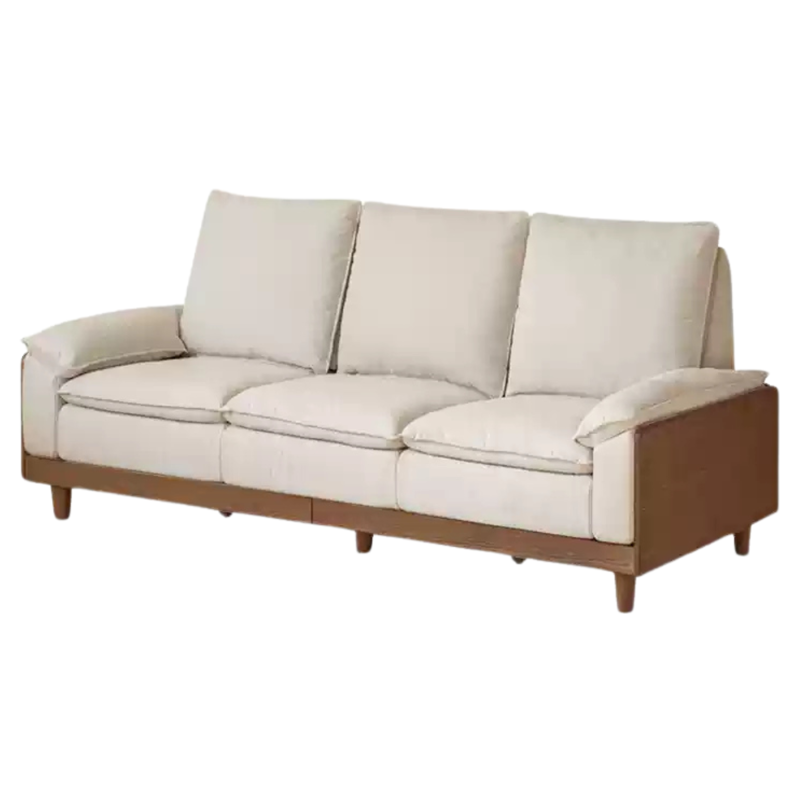 Premium Black Walnut & Ash Solid Wood High Back Sofa - Modern Farmhouse Living Room Furniture for Comfortable Seating & Relaxation - Perfect for Home, Office, or Lounge Areas