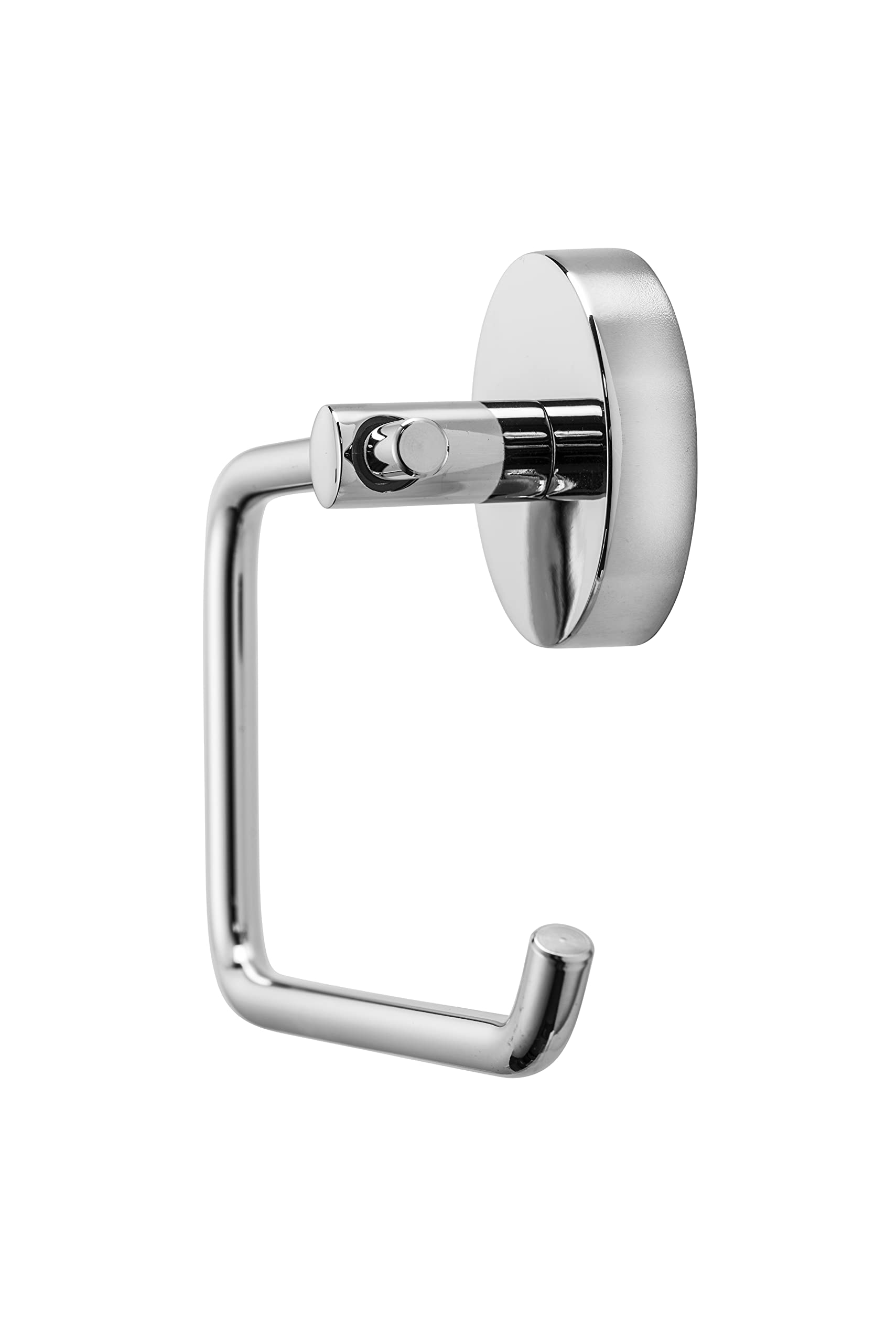 Croydex Pendle Flexi-Fix Easy to Install Screw or Glue Bathroom Toilet Paper Holder - 4.2x5.3x1.7 Inches Chrome - Perfect for Small Spaces, Apartments & Modern Bathrooms