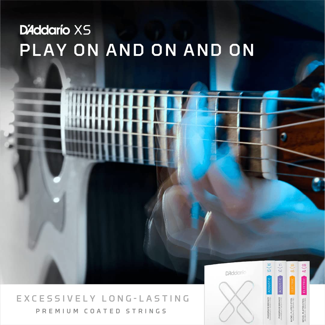 D'Addario XSABR1356-3P 80/20 Bronze Coated Acoustic Guitar Strings - Medium Gauge 13-56, 6-String Set (Pack of 3) | Perfect for Studio Recording & Live Performances