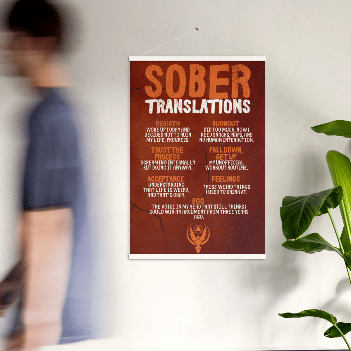 Sober Translations Vol. 4 - Premium Poster with Natural Wooden Hangers for Wall Decor | Perfect for Home, Office & Studio Art Display