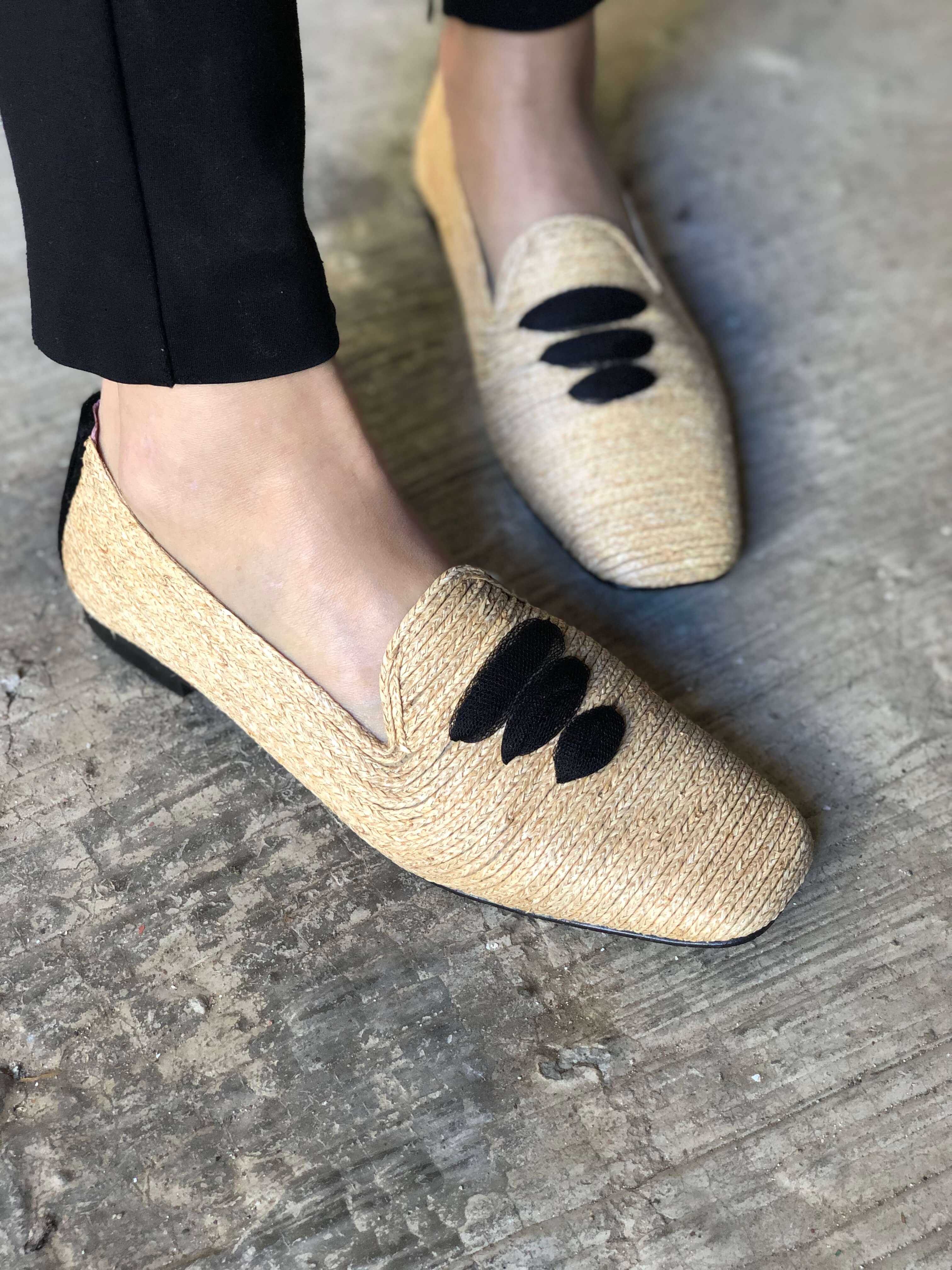 Casablanca Raffia Vegan Moccasins for Women - Comfortable Beige Summer Slip-On Shoes | Perfect for Beach, Vacation & Casual Outfits