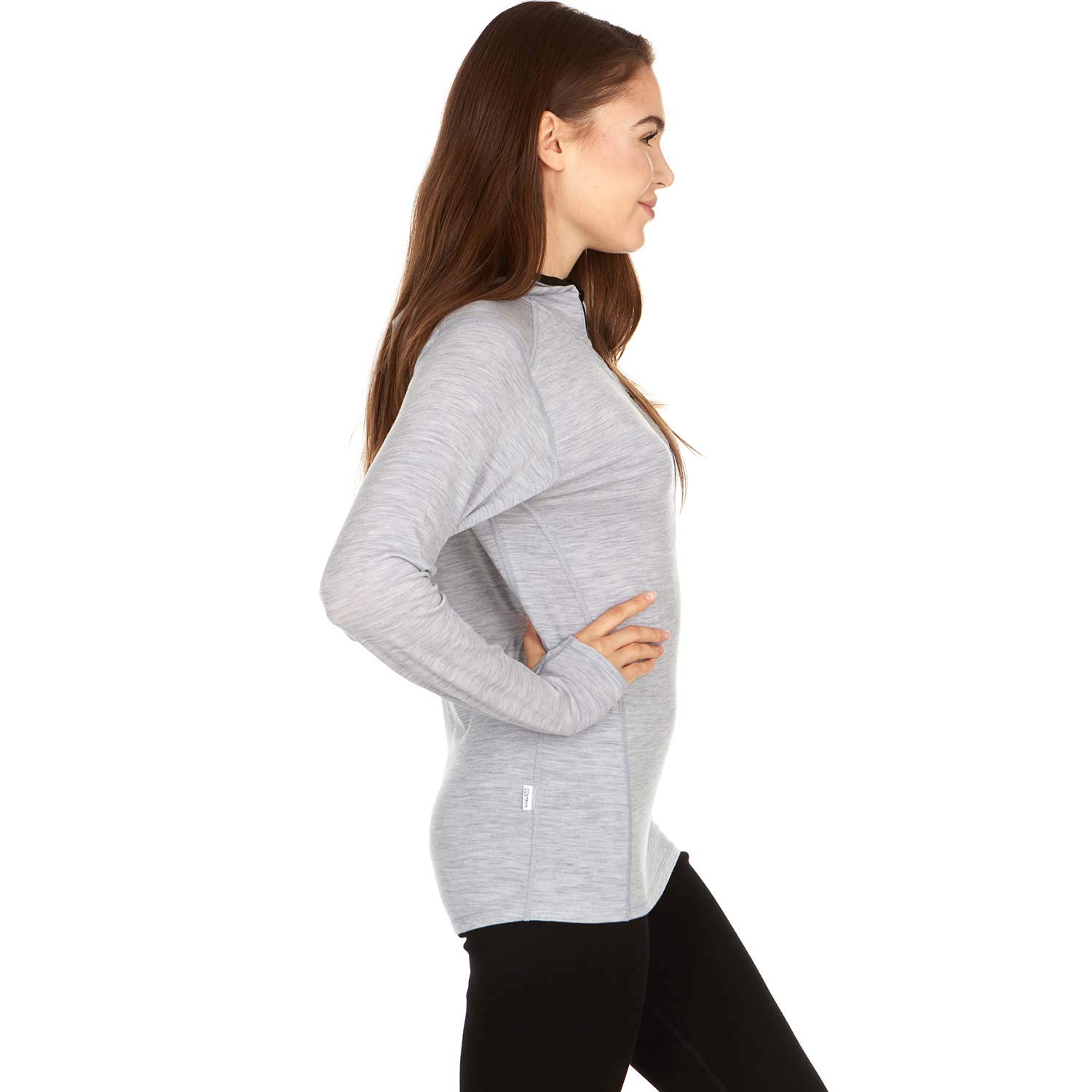 Women's Lightweight 1/4 Zip Sun Protection Hoodie - 84% Merino Wool for Hiking, Running & Outdoor Activities