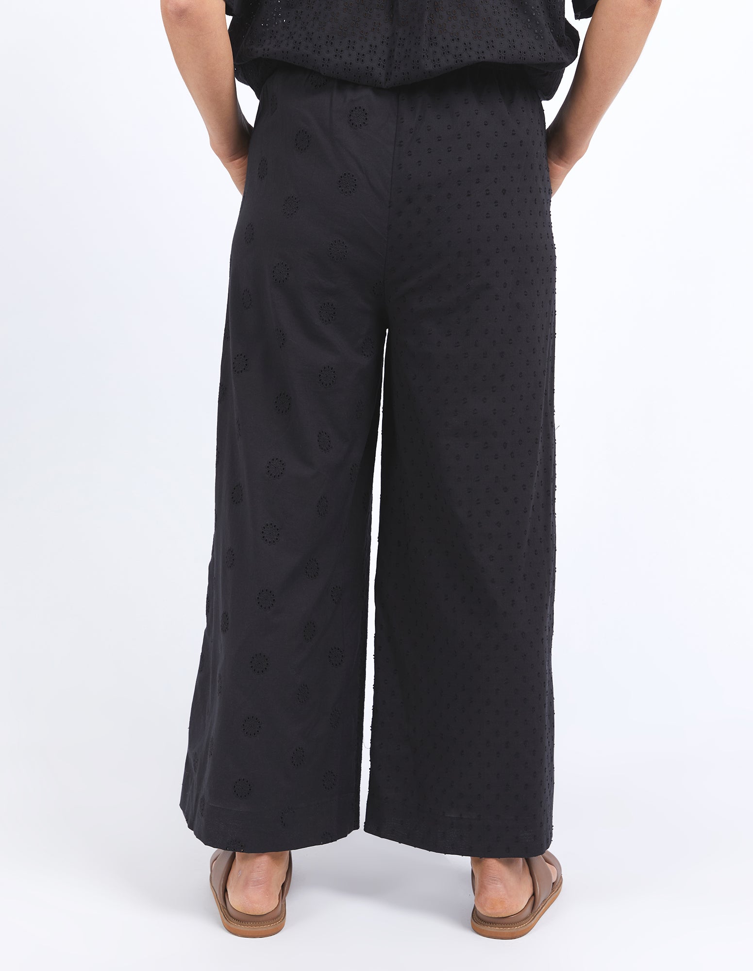 Elm Clementine Women's High-Waisted Black Pants - Slim Fit Stretch Trousers for Work, Office & Casual Wear