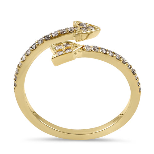 14K Yellow Gold Arrow Diamond Ring for Women - Elegant & Trendy Jewelry Gift for Anniversary, Valentine's Day & Special Occasions