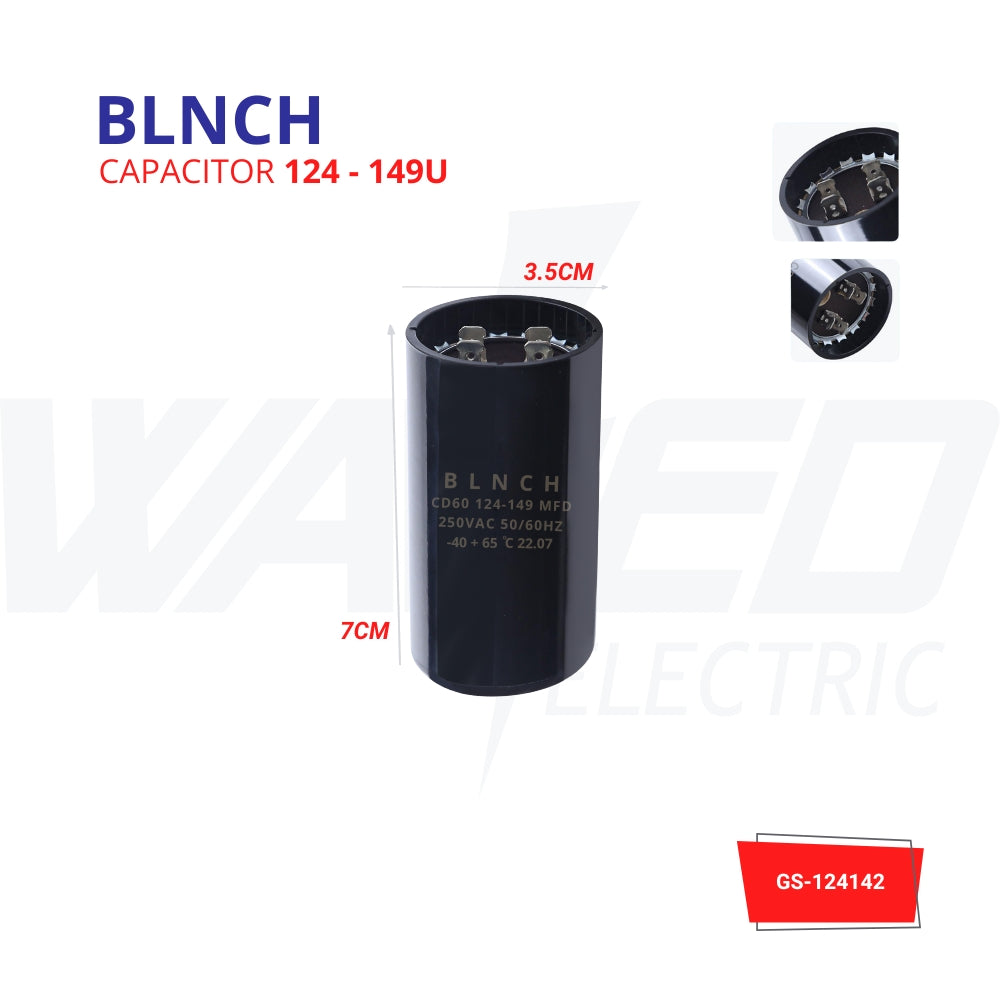 High-Quality 124-149UF Capacitor for Electronics - Perfect for HVAC, Power Supplies & Motor Starters