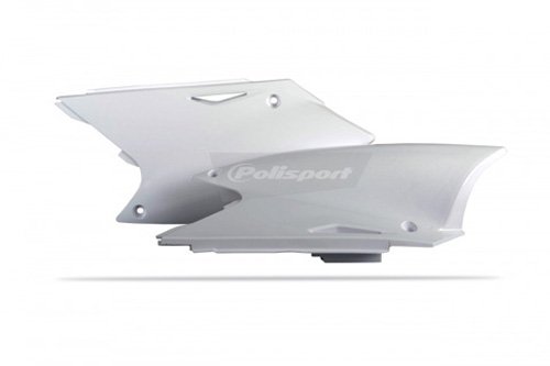 Polisport 8601900003 Plastic Side Plates for Kawasaki & Suzuki Dirt Bikes - White (8601900003) | Durable Motorcycle Protection for Off-Road Riding & Racing