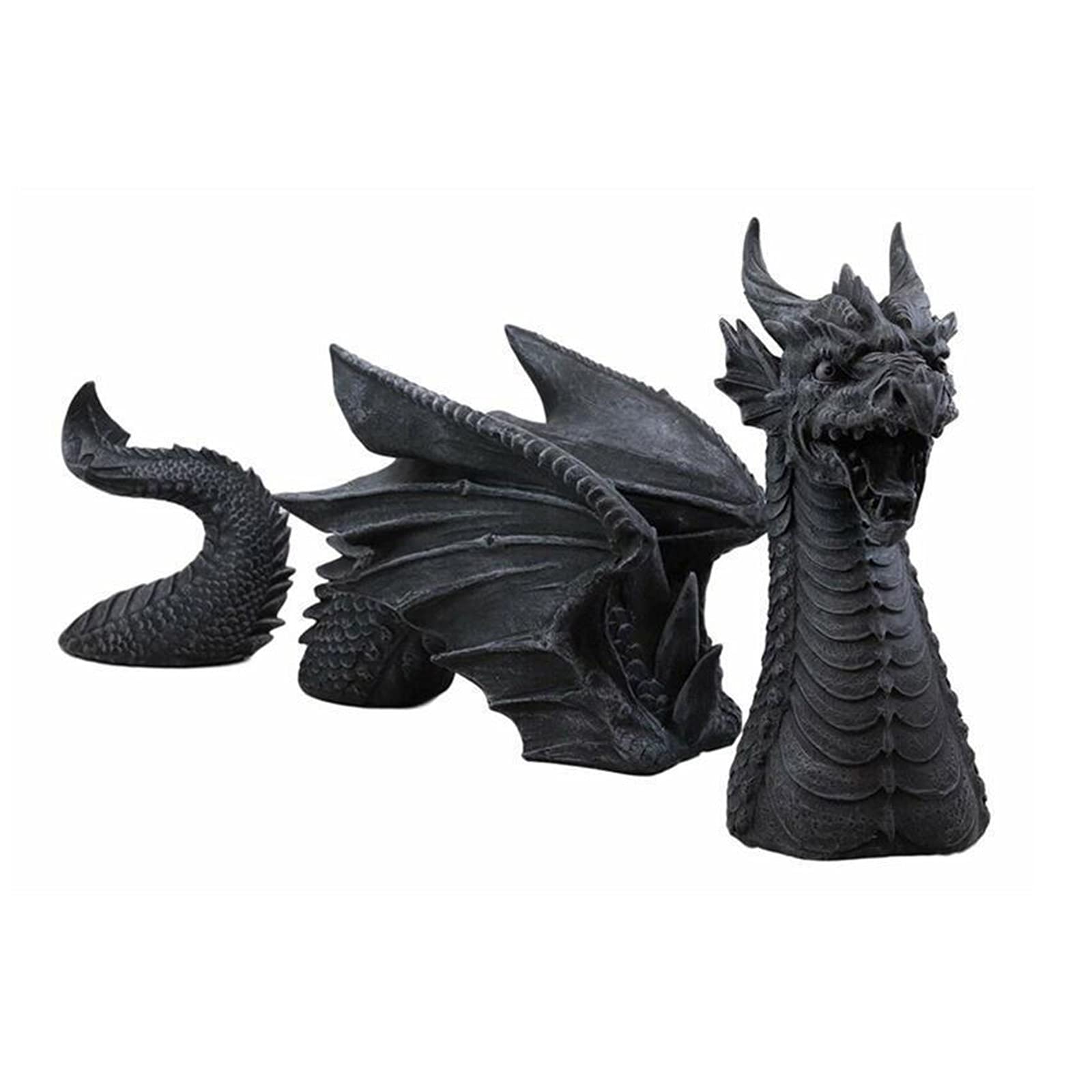 Yolispa Large Dragon Gothic Garden Decor Statue - Outdoor & Indoor Gothic Sculpture for Halloween, Medieval Theme Party, Fantasy Garden, and Home Décor