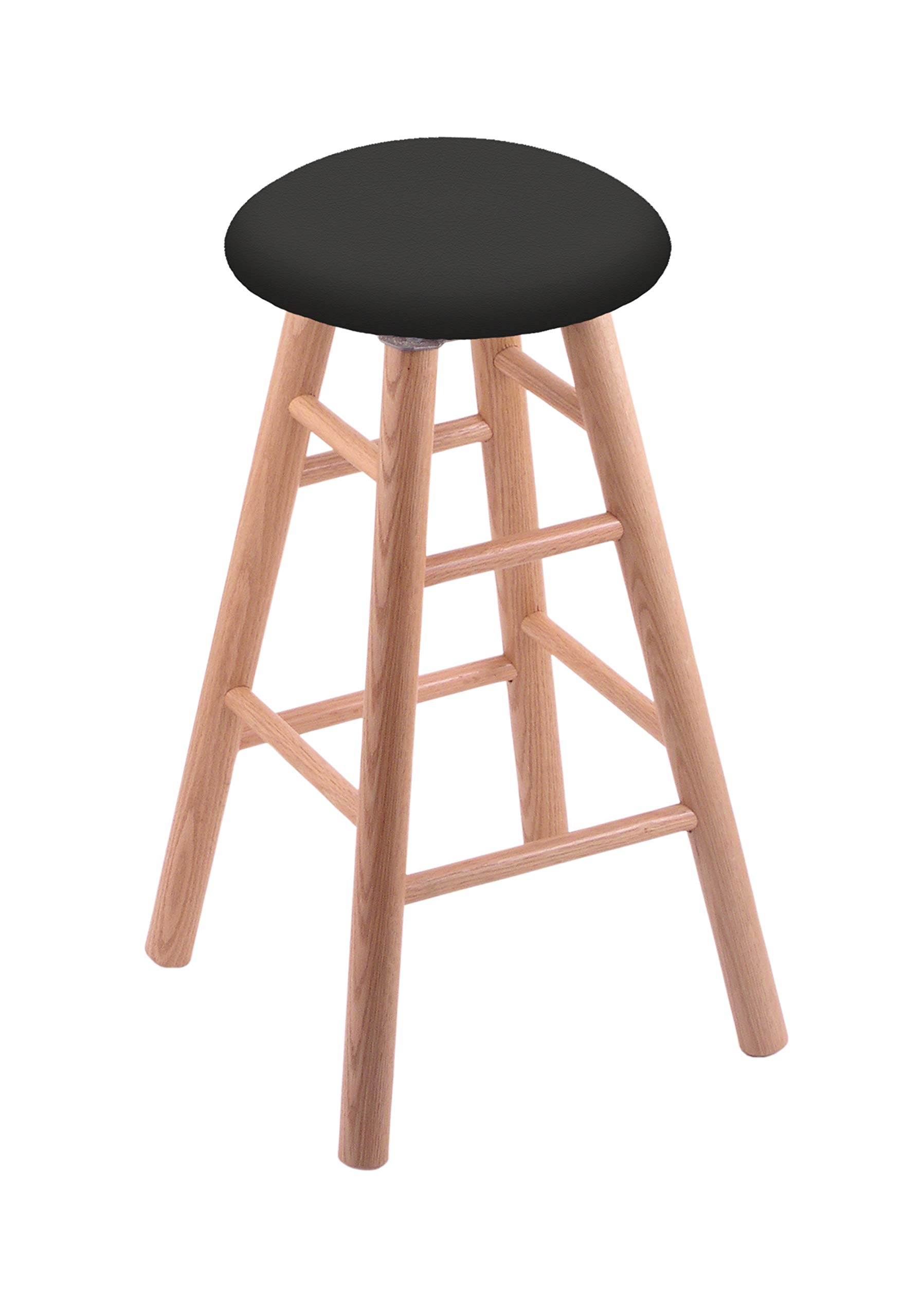Natural Oak Counter Stool with Wrought Iron Seat - Rustic Bar Stool for Kitchen Island, Breakfast Nook & Home Decor
