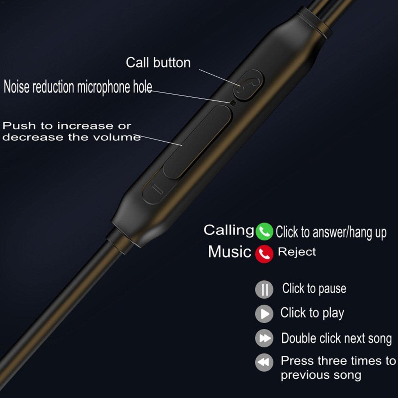 Voiakiu Gaming Earbuds with Detachable Dual Microphone - 3.5mm Wired In-Ear Stereo Headset for Mobile Gaming | Perfect for PUBG, Fortnite & Esports Tournaments