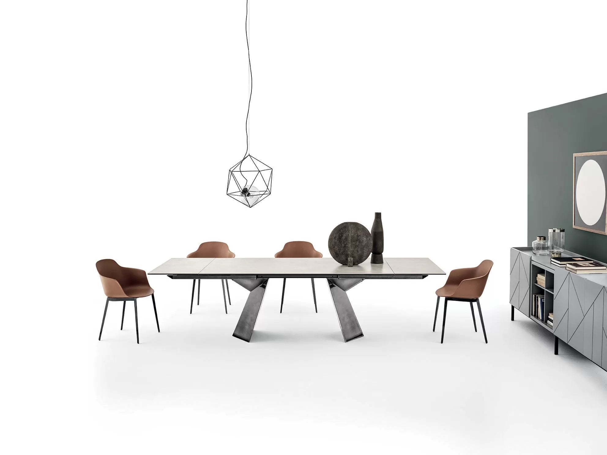 Fiandre Extendable Marble & Ceramic Dining Table - Elegant Expandable Kitchen Table for Small Spaces | Perfect for Dining Rooms, Kitchens, and Small Apartments