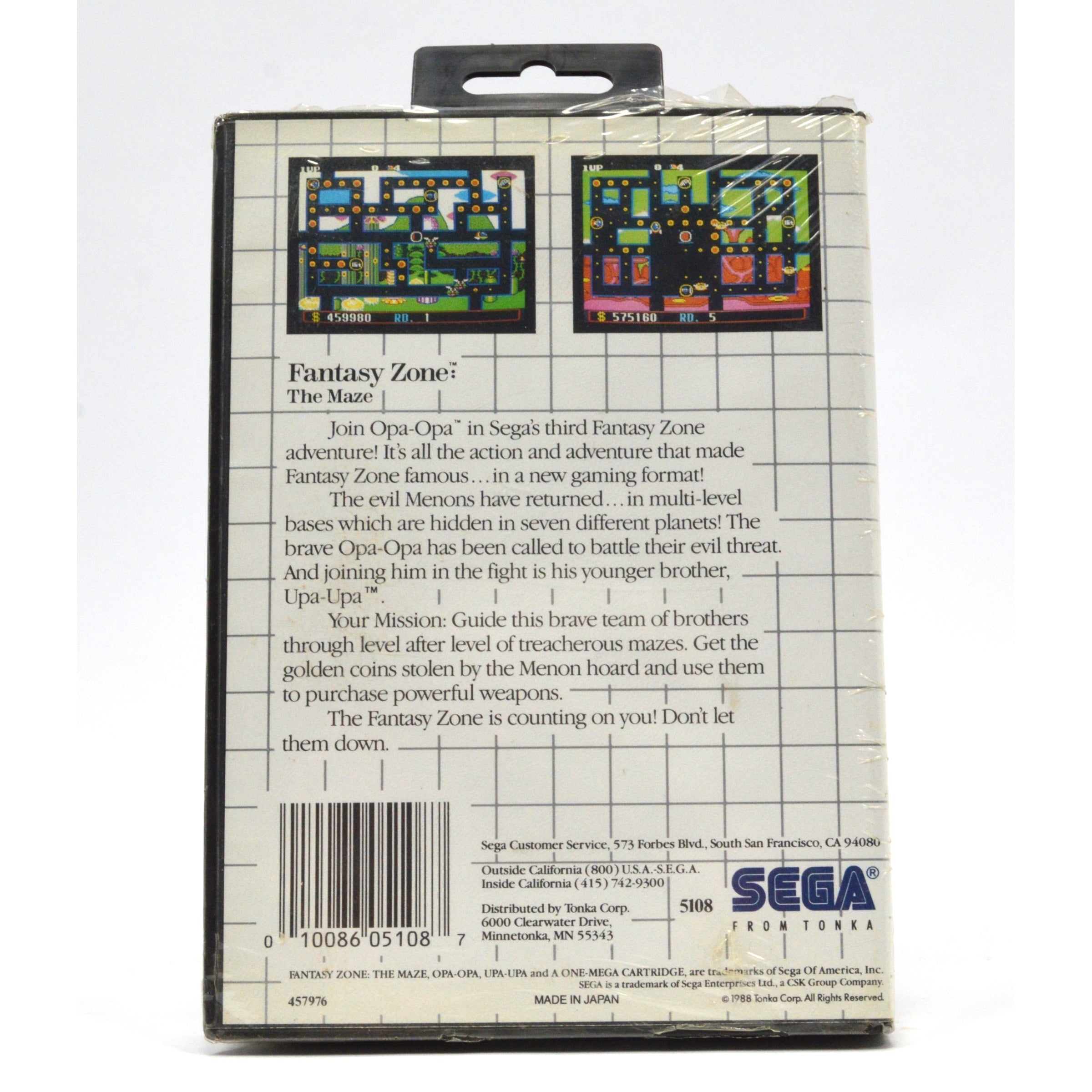 Vintage SEGA Master System Fantasy Zone: The Maze SMS Video Game (1988) - Sealed & Collectible - Perfect for Retro Gaming Enthusiasts & Classic Console Collectors
