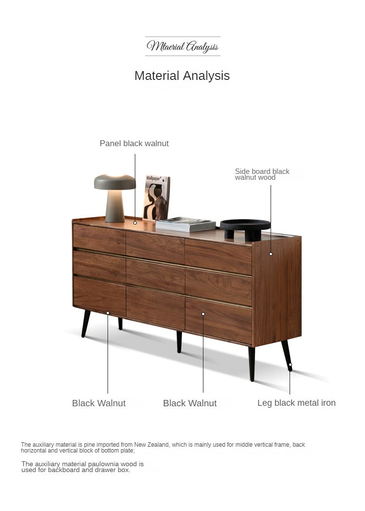 Premium Black Walnut Solid Wood Cabinet - Handcrafted Storage Organizer for Kitchen, Bathroom & Living Room | Rustic Home Decor & Space Saving Solution