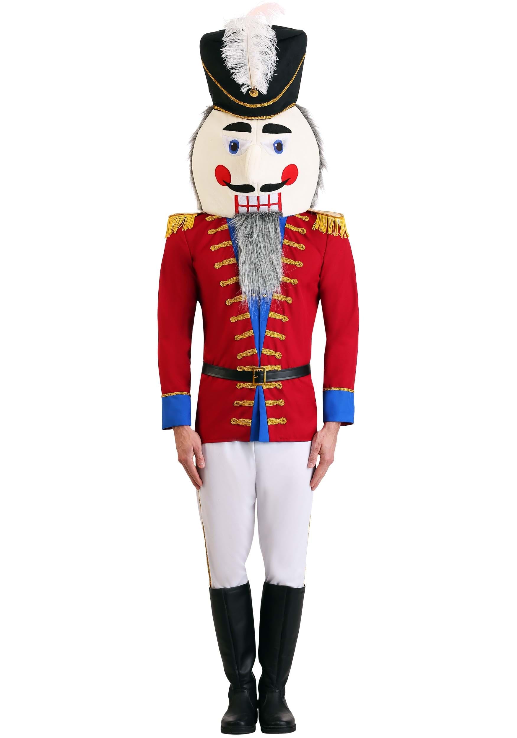 Adult Nutcracker Costume Set with Headpiece - Christmas Toy Soldier Uniform for Holiday Parties & Themed Events