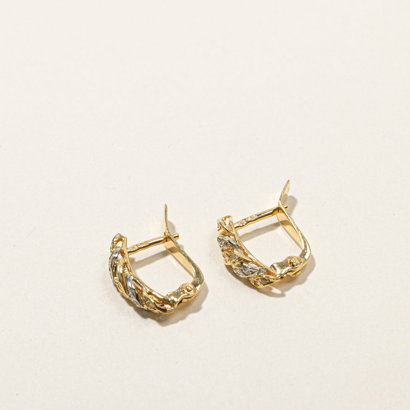Sparkling Diamond Textured Huggie Earrings | 0.10ctw Genuine Diamonds | 14K Gold Plated Hoop Earrings for Women | Perfect for Everyday Wear, Date Nights & Special Occasions