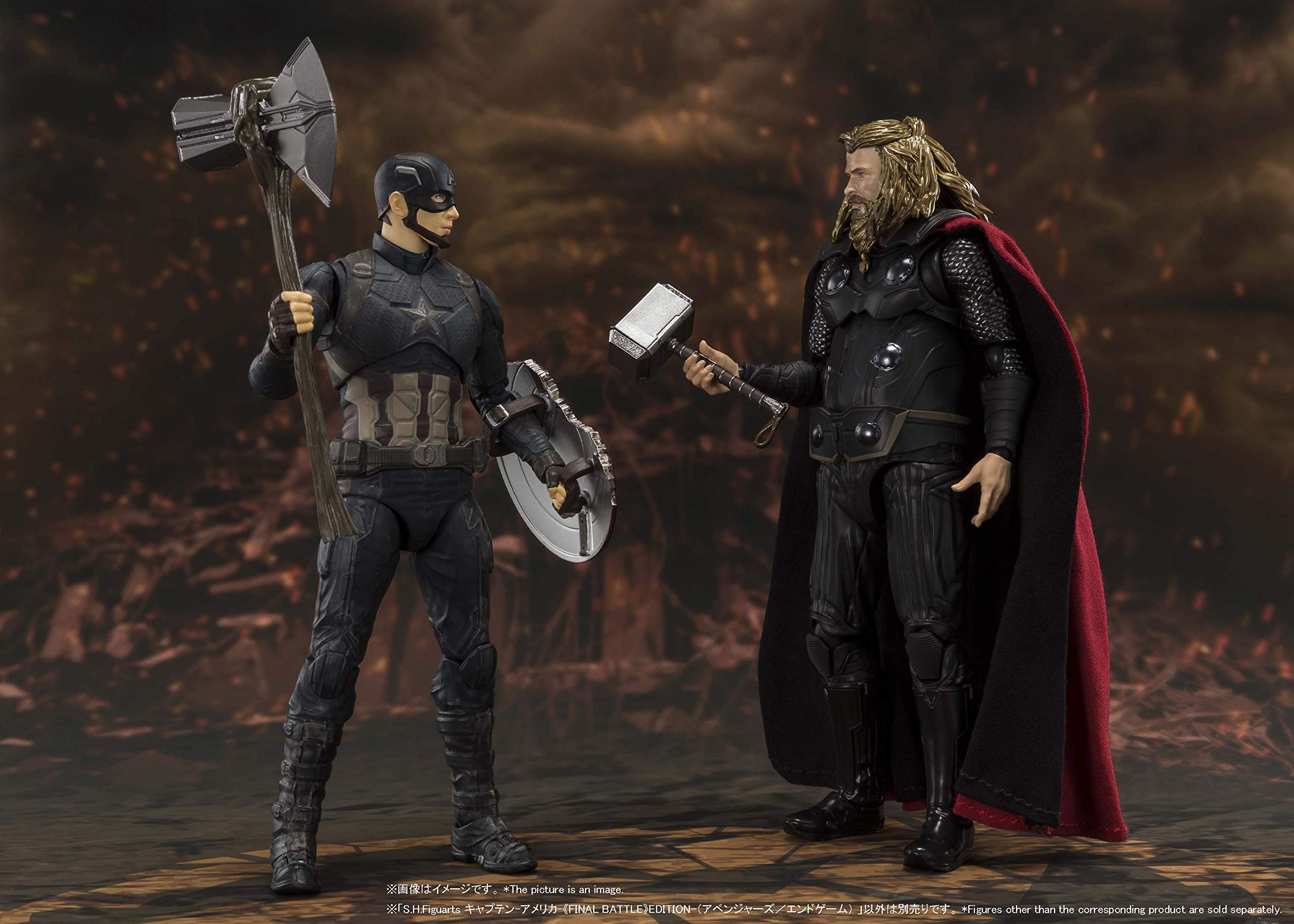 TAMASHII NATIONS Avengers Endgame Captain America Final Battle Edition Action Figure - Bandai Spirits S.H. Figuarts Collectible Toy for Marvel Fans & Display