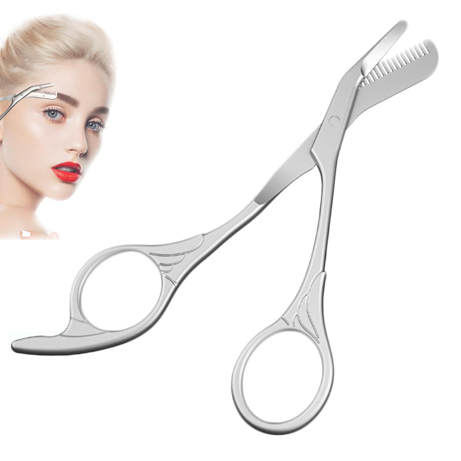 Professional Eyebrow Comb Trimmer & Scissors Set - Precision Eyebrow Grooming Kit with Comb & Brush for Men & Women - Perfect for Eyebrow Shaping, Trimming & Styling at Home or Salon