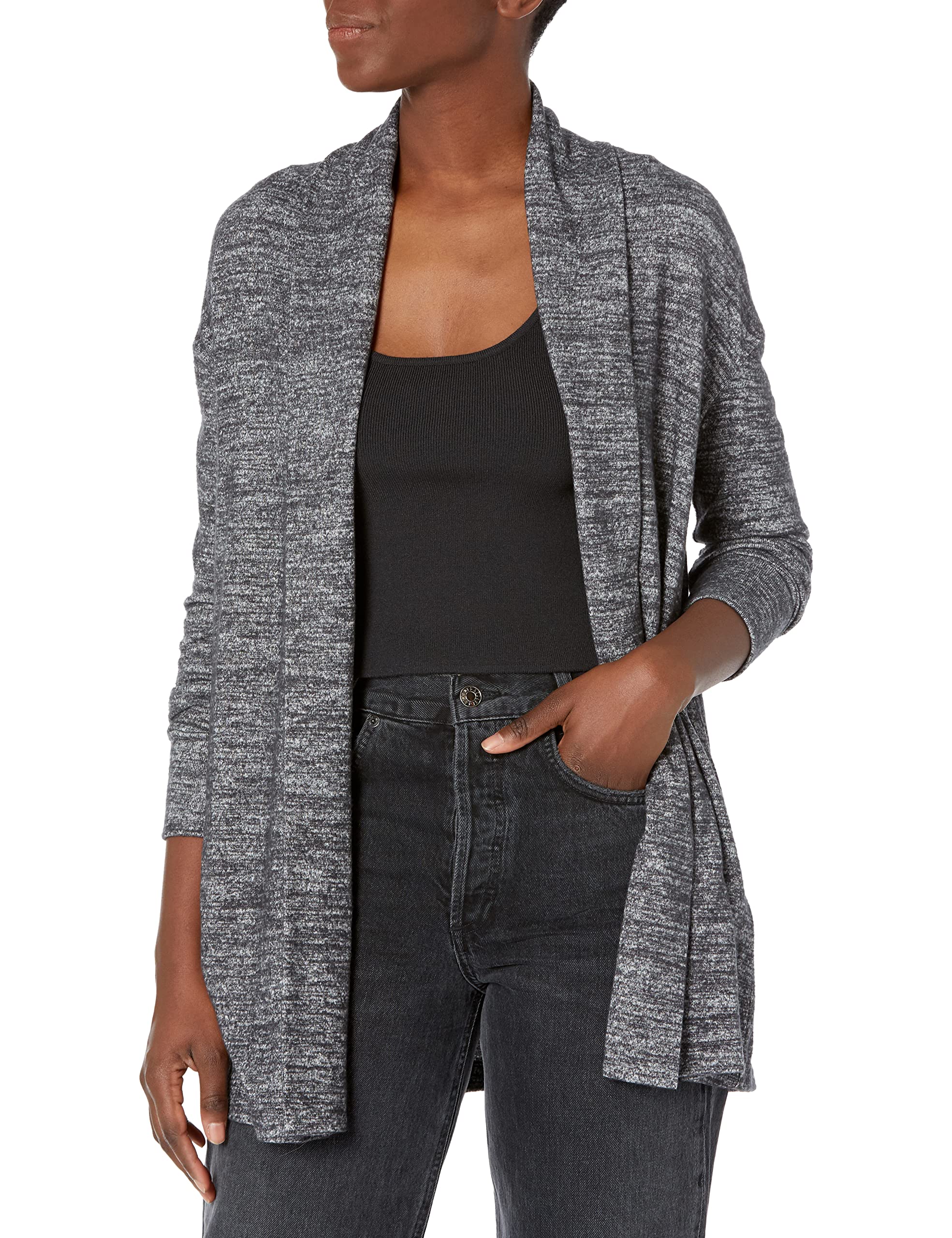 Women's Cozy Knit Open Front Cardigan Sweater - Soft Casual Long Sleeve Wrap for Fall & Winter - Perfect for Lounging, Office Wear and Coffee Dates