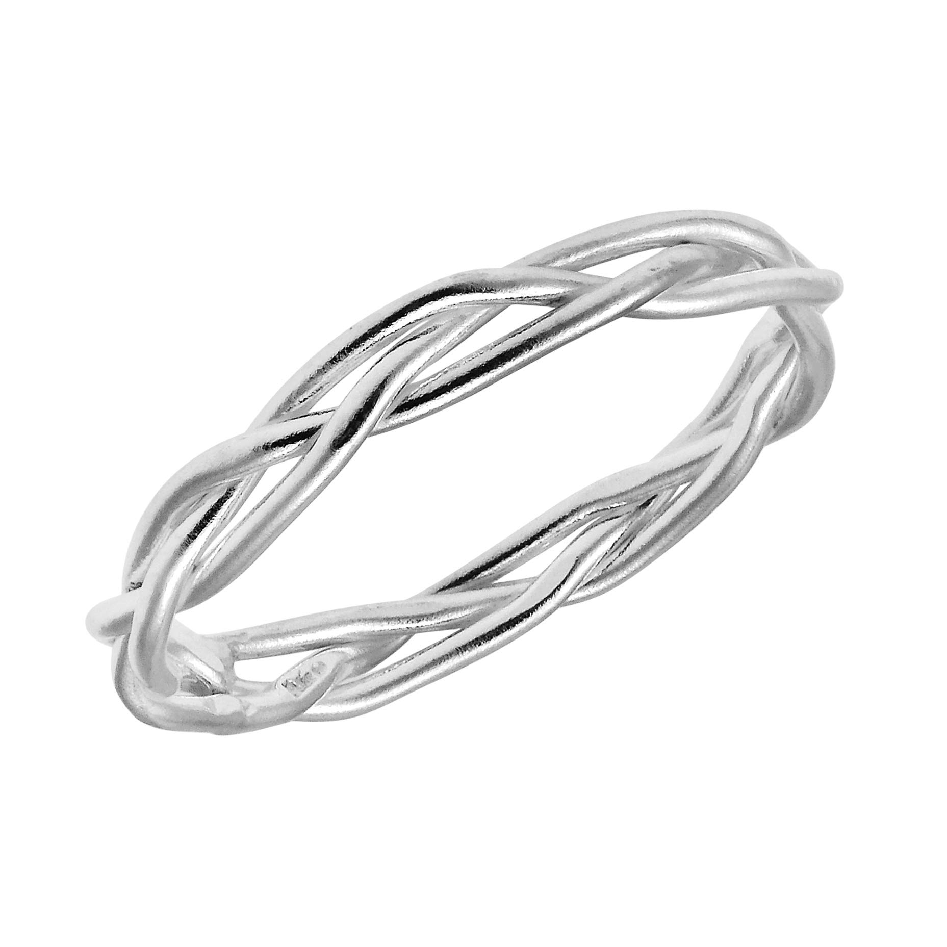 AeraVida Crown of Thorns Weave Wire Braid .925 Sterling Silver & Gold Plated Band Ring for Women | Religious Jewelry, Christian Gifts, Wedding Rings | Perfect for Church, Bible Study & Special Occasions