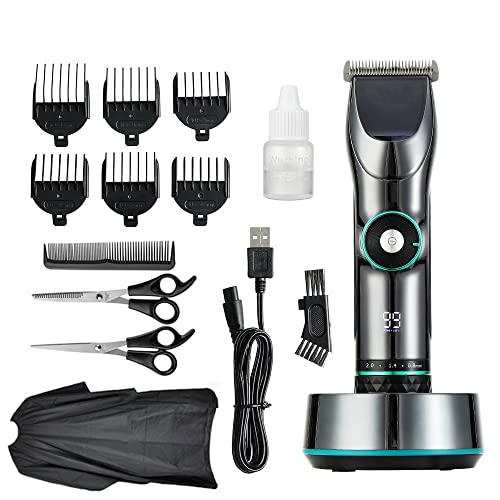 Professional Men's Hair Clippers & Beard Trimmer Kit - Adjustable Electric Hair Trimmer with Fading & Blending for Precision Haircuts & Grooming | Perfect for Home Barbering, Salon Styling & Personal Grooming