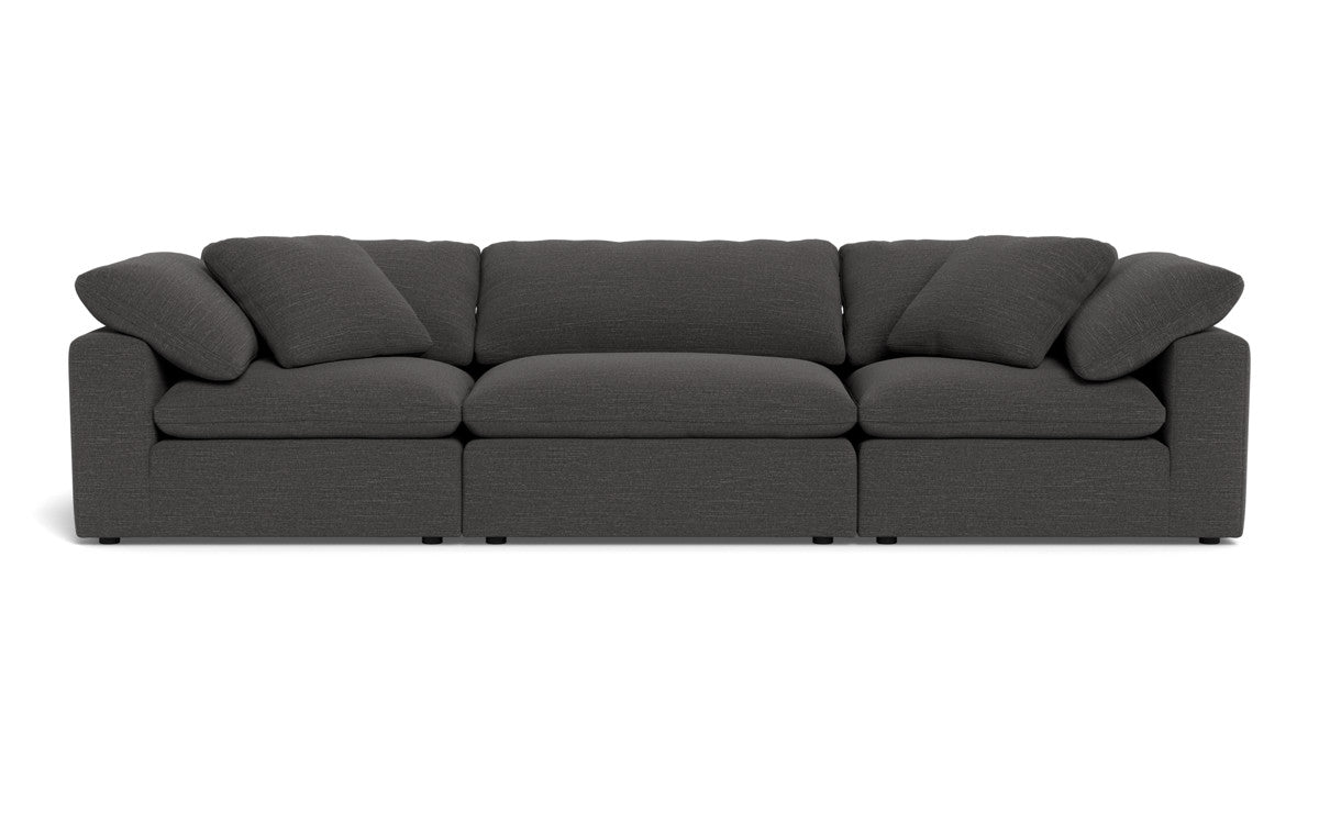 Fluffy 3-Piece Sofa Set - Ultra Soft Plush Fabric Sectional Couch for Living Room, Lounge & Family Room Comfort