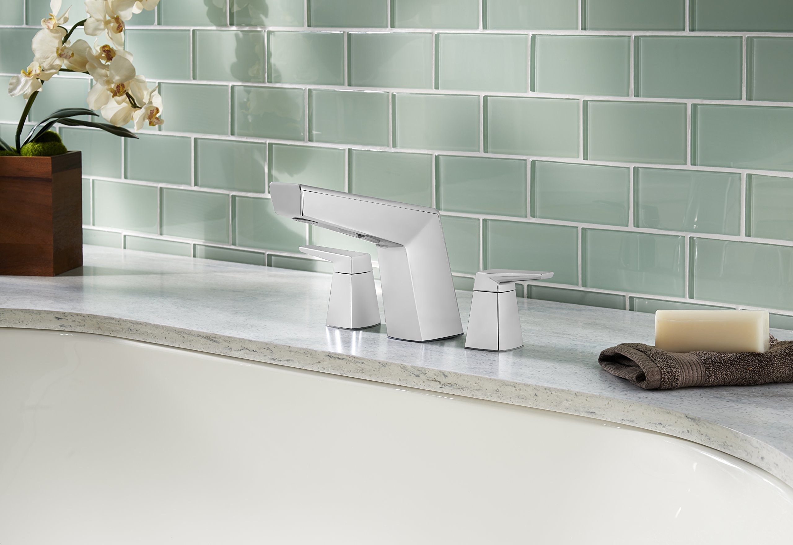 Pfister RT6-5LPMC Arkitek Two-Handle Roman Tub Faucet Trim in Polished Chrome - Perfect for Luxury Bathroom Renovations and Spa-Inspired Bathtub Installations