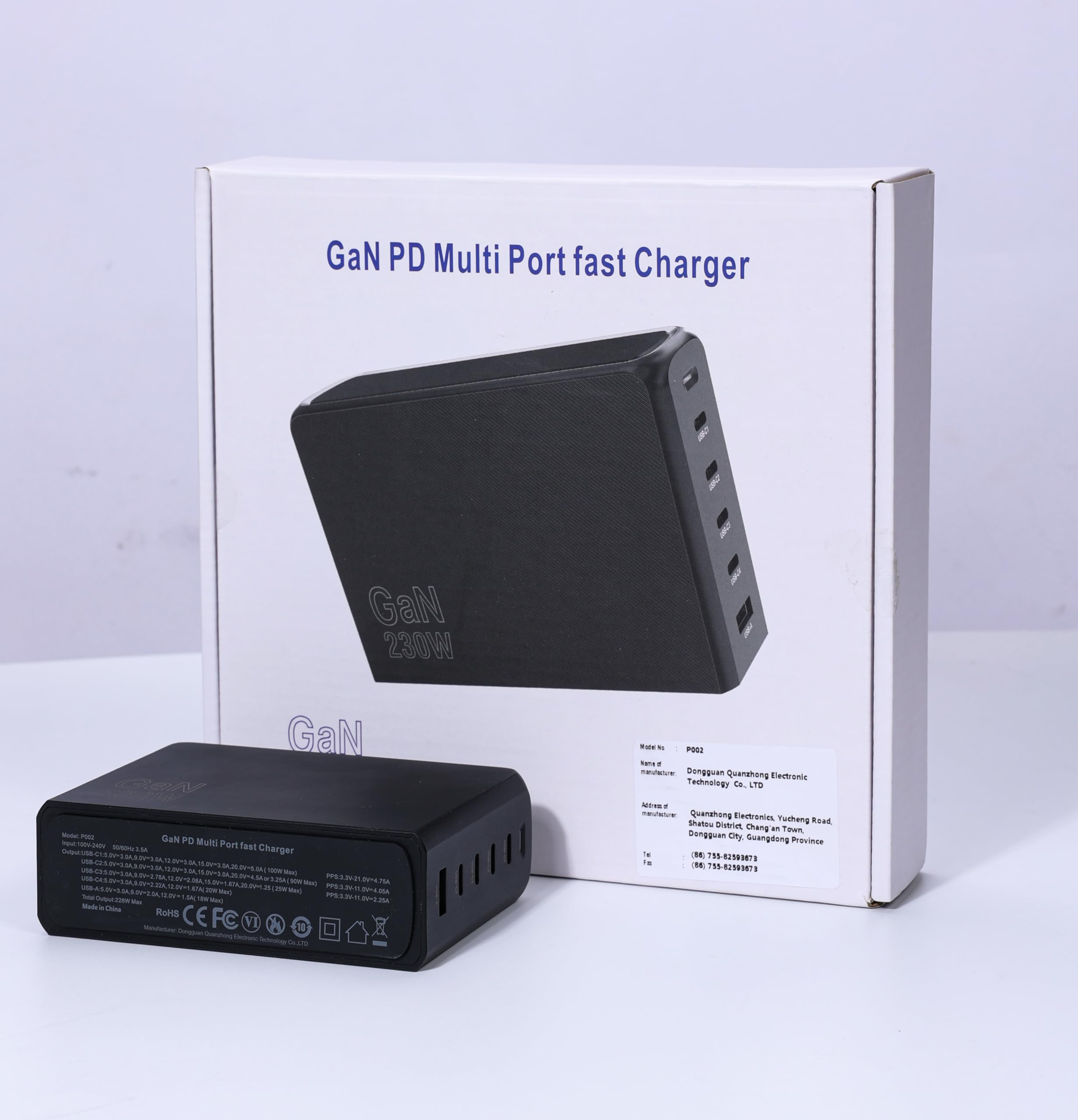 230W GaN USB C Charger with 5 Ports - Fast Desktop Charger for MacBook Pro/Air, iPad, iPhone, Samsung Galaxy, Google Pixel, Steam Deck, HP, Lenovo, Dell, Asus & Acer Laptops - Perfect for Home, Office & Travel Charging