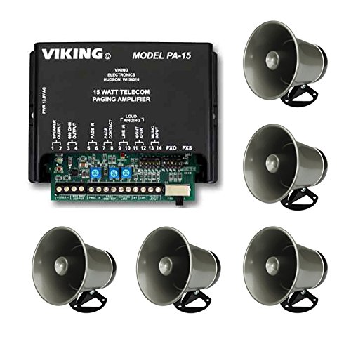 15 Watt Paging System with Background Music & Loud Ringing - Compatible with All Phone Systems | Ideal for Offices, Schools & Retail Stores