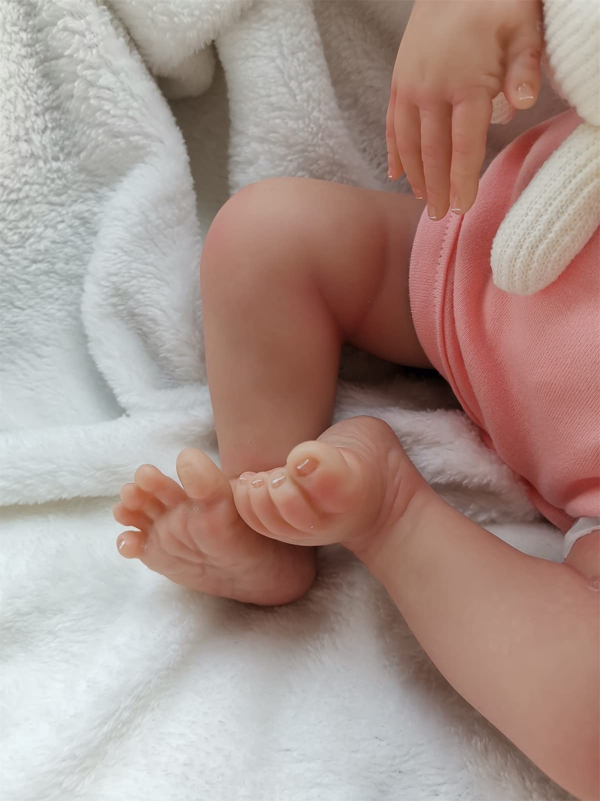 19 Inch Realistic Reborn Baby Doll - Lifelike Silicone Newborn Girl with Weighted Soft Cloth Body & Rooted Hair | Handmade Collectible Doll for Nursery Decor, Photography Props, Gift Giving and Therapy Use