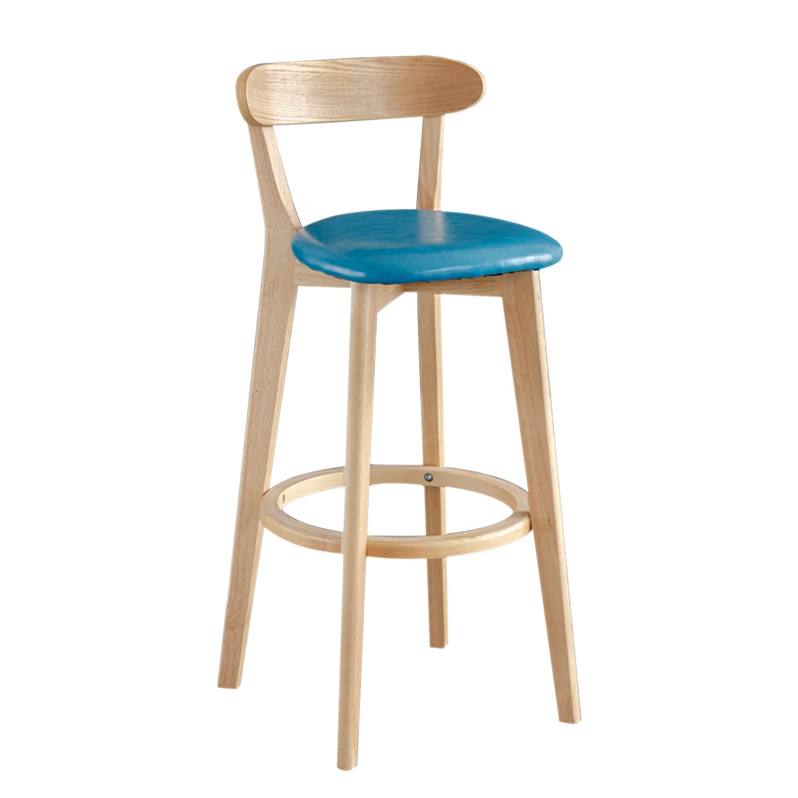 Premium Wooden Breakfast Bar Stool with PU Leather Upholstery, Backrest & Armrest - Comfortable Kitchen Counter Stool for Dining, Coffee Shops & Home Bars