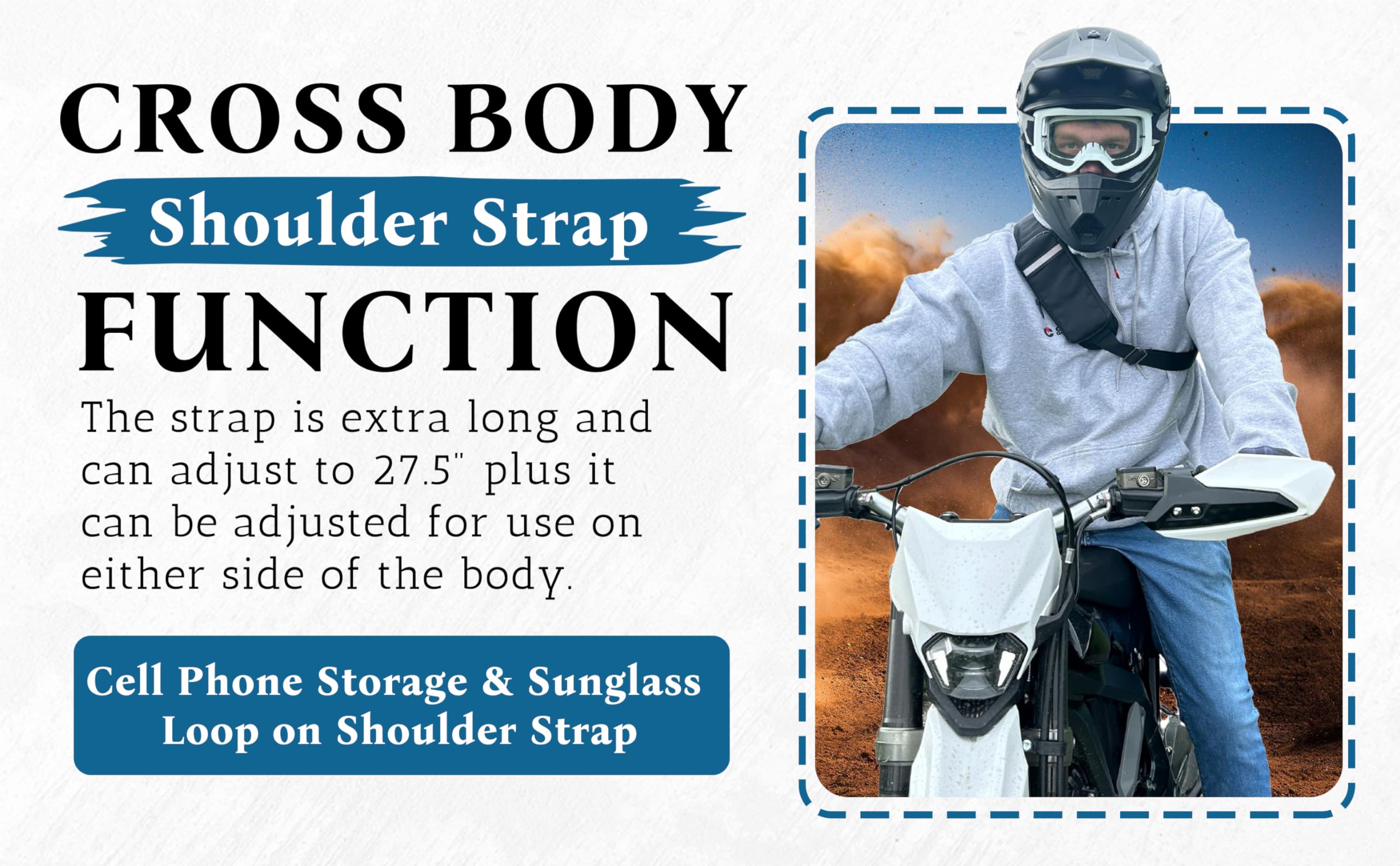 SEVEN BYTES Motorcycle Sling Bag for Men - Durable Crossbody Shoulder Bag with Adjustable Strap - Perfect for Riding, Travel, Gym & Everyday Use