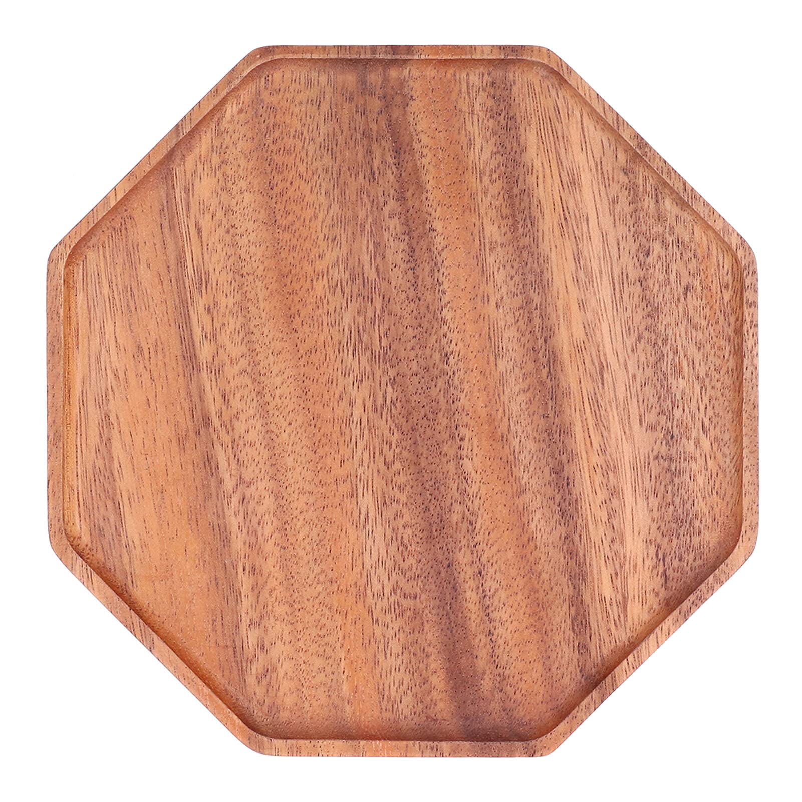 Vintage Octagon Wooden Serving Tray - 20x20x2cm Handcrafted Breakfast Tea Coffee Table Tray for Fruits, Candy, Food & Home Decor | Perfect for Brunch, Afternoon Tea, and Living Room Display