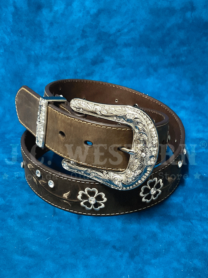 Ariat A1510202 Women's Rhinestone Concho Fashion Belt - Brown Western Style Belt for Cowgirl Outfits, Rodeo Events & Country Concerts