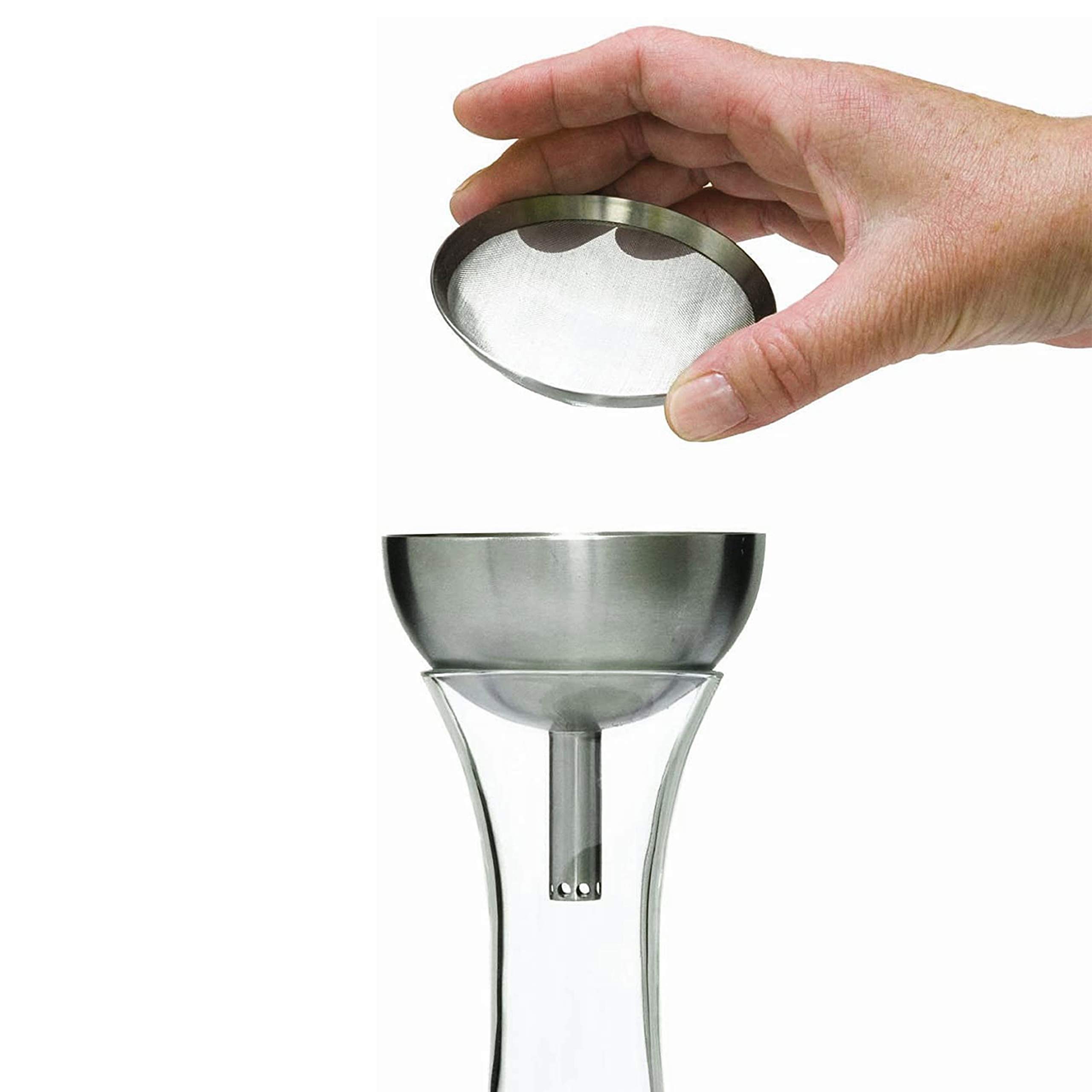 Premium Houdini Wine Decanter Set with Aerating Shower Funnel & Sediment Strainer - 10