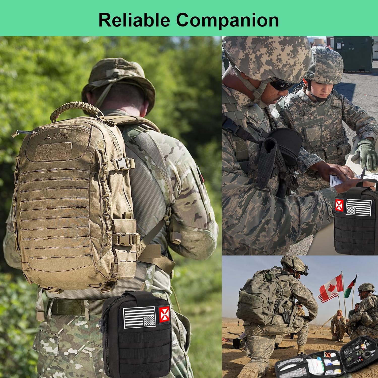 Tactical Survival First Aid Kit IFAK with Molle System - 256 Pcs Emergency Medical Supplies for Outdoor, Hiking, Camping & Military Use